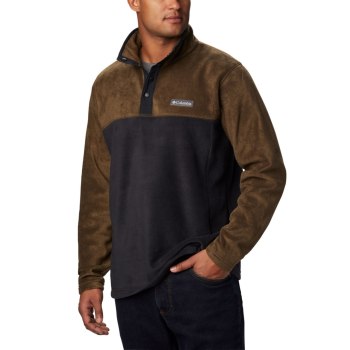 Pánské Svetry Columbia Steens Mountain Half Snap Fleece Černé Olivy Zelené BNQYZV608